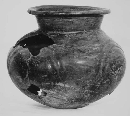 Streaky Gray-Brown ware Jar without handles, from Pit #1, Finca Las Charcas