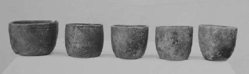 Black-brown "goblet" type vessels, small (5)