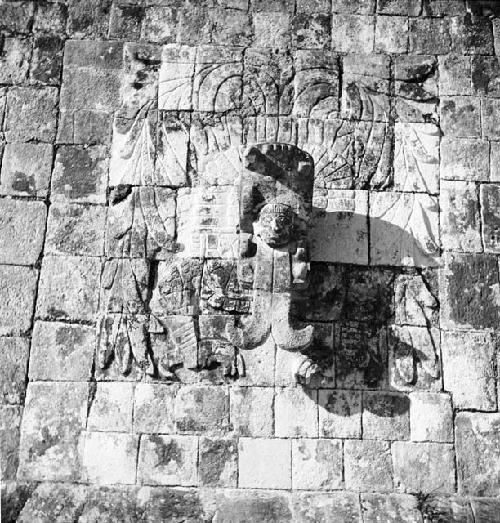 Mask on Temple of Warriors at Chichen Itza