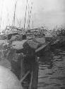 Man on boat in harbor