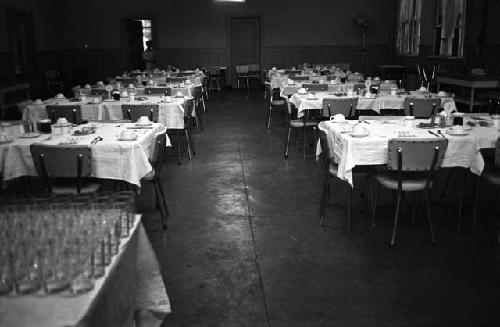 Dining Room set for dinner.