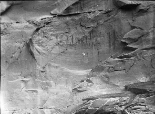 Rock paintings on Southeast wall of Barrier Canyon