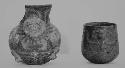 Red-on-gray effigy jar, Tiquisate ware goblet