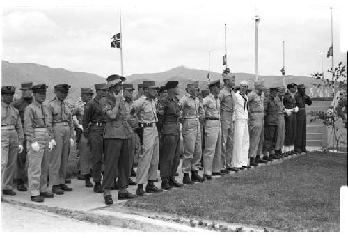 military personnel in a line