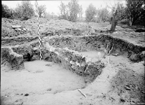 Pit House I, From the southwest, Showing Later Wall Built on Fill of the Pit