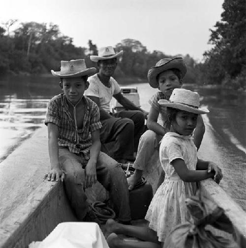 Linga family on river at Sayaxche