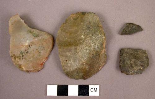 Worked stone fragments - edge tools?