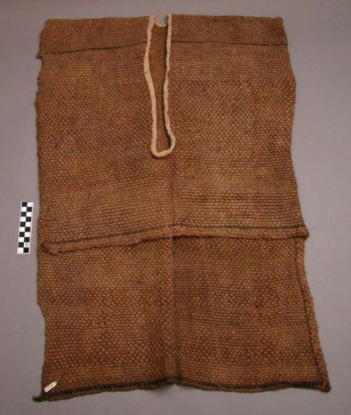 Man's coat of beaten bark - sleeveless v-neck, light tan, plain weave