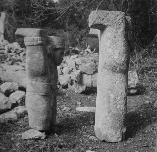 2D7. Atlanteans. Left figure is 78 cm. tall. Central figure is  81cm. tall.