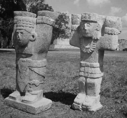 2D7. Atlanteans. Left figure is 78cm. tall. Right figure is 78cm. tall.