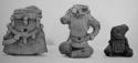 3 figurine bodies, red-brown, unslipped