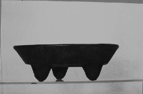 Slate ware tripod bowl (heavily blackened from modern ? use) - El Paso Coll.