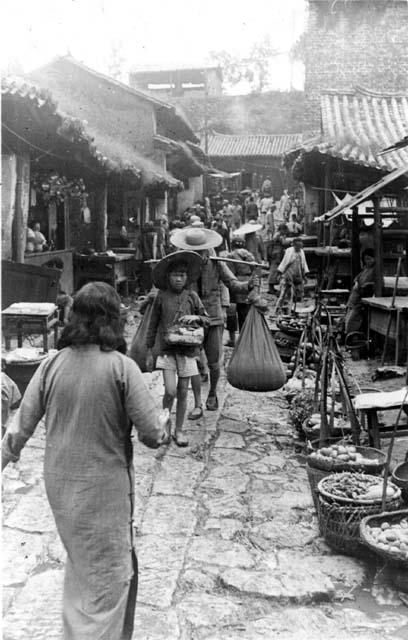 People at a street market