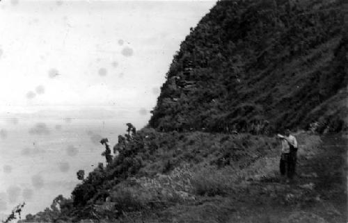 People on a mountainside