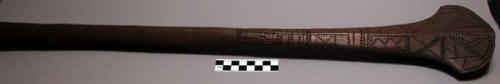 Carved wooden club - 26 3/4" long