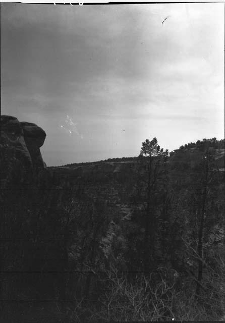 Cliff Palace - Looking southwest Down Canyon