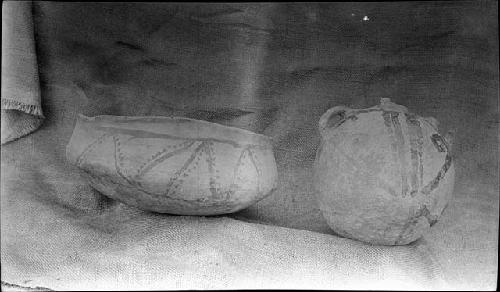 Biscut ware bowl, Pueblo, and Canteen