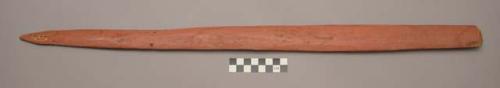 Wooden shaft (spear?) with four holes at the point end 26" long