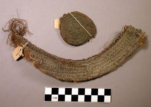 Pieces of coiled basketry