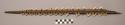 Lance, carved wood shaft, two rows plant fiber lashed shark teeth, broken