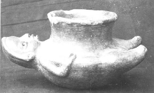 Effigy Jar, reddish Brown Ware (Kaiser Brown) Probably Sacatepequez Phase