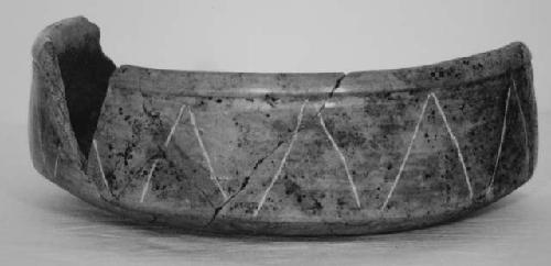 Usulutan ware bowl from Pit #2, Finca Las Charcas.