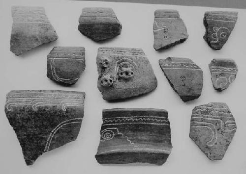 Incised Zinc Orange sherds (11)