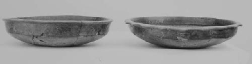 Black-brown standard fine-incised shallow bowls (2)
