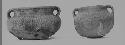 Pottery vessels with handles and open top feet (2)