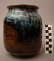 Jar with brown and blue glaze