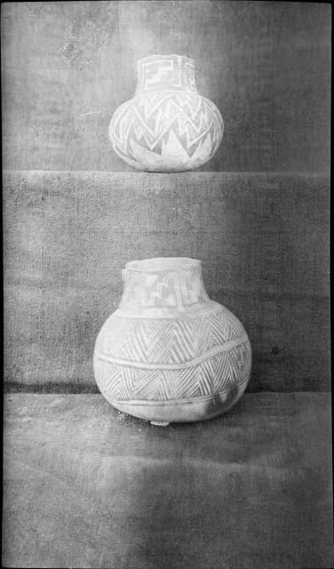 Two Ceramic Jars With Geometric Designs - Heister Coll.