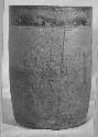 Black ware cylinder- carved & incised decoration