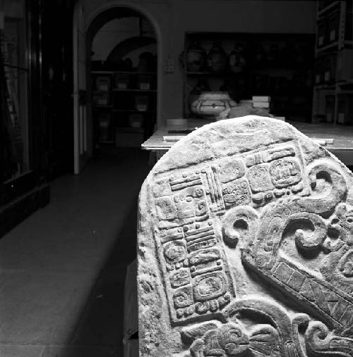 Detail of cast of Stela 7 from Machaquila