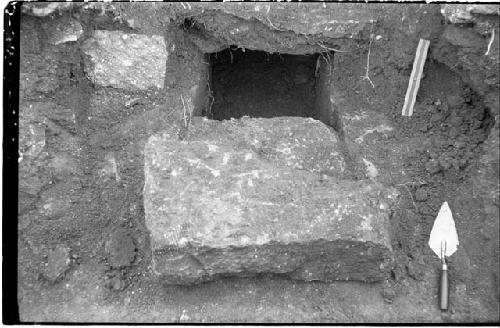 Stela A, cruciform chamber opened