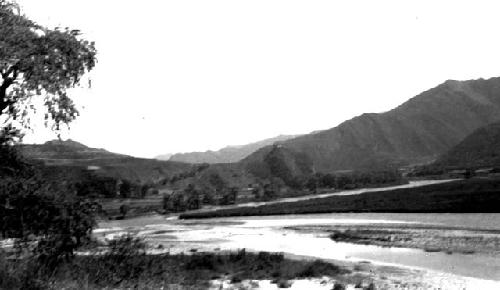 River flowing through mountains