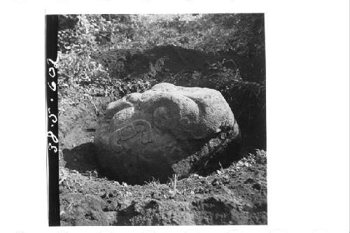 Large Monolithic Stone Head Sculpture