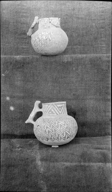 Two Ceramic Jars With Effigy Handles - Heister Coll.