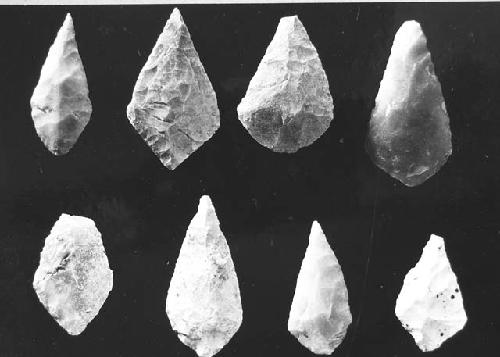 Flint tools Classes: E-8b.; E-15; E-18   cat no. 54-276; 55-507.  52-114; 52-113