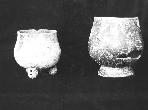 Two pottery vessels.