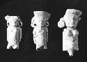 3 Solid flat back figurines;  C.R. 4, fig. 8b. also see 56A-11-14: a, Lot A-2