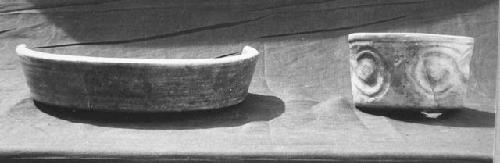 Two streaky Gray-Brown ware bowls, from Pit #1 on Finca Las Charcas