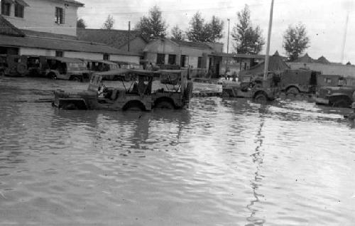 Flooded US military base