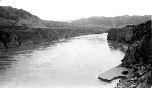 River flowing through cliffs