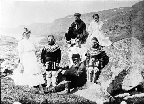 Group Posed on Large Rock