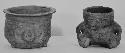 A. Human effigy pot, B. Tripod bowl