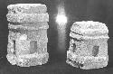 2 small sculptures of temples.  #55-286, #55-128.