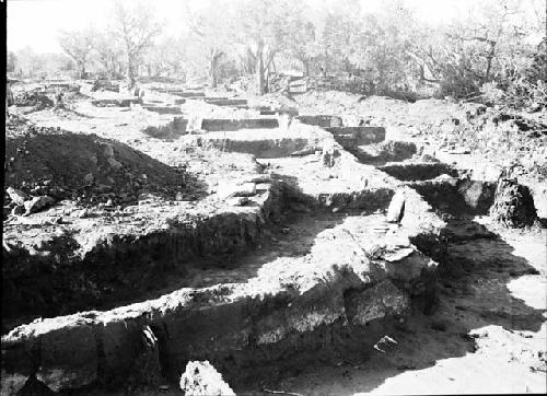 Looking South From Room 214, Showing Storerooms and Living Rooms