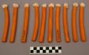 10 Orange candles - part of Hinayanist Buddhist priest's (nos. 1802-1810)