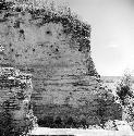 Remains of brick wall at Comalcalco