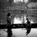 Trudi Blom with Lacandon in boat